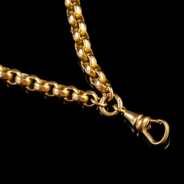 Antique Victorian Guard Chain 18Ct Gold Silver Necklace Circa 1900