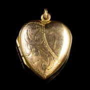 Antique Victorian Heart Locket 9Ct Yellow Gold Circa 1900