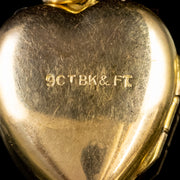 Antique Victorian Heart Locket 9Ct Yellow Gold Circa 1900
