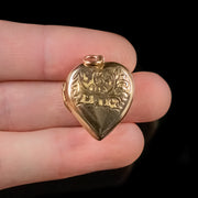 Antique Victorian Heart Locket 9Ct Gold Circa 1900