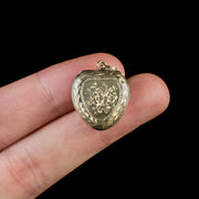 Antique Victorian Heart Locket 9Ct Gold Forget Me Not Circa 1900