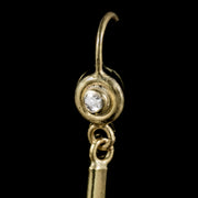 Antique Victorian Jade Diamond Drop Earrings 18Ct Gold Circa 1900