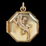 Antique Victorian Lizard Locket 15Ct Gold Circa 1900