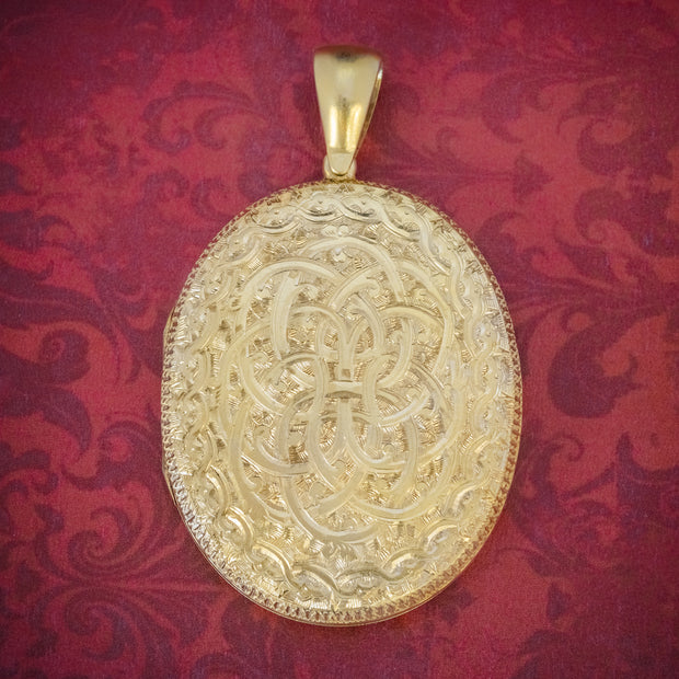 Antique Victorian Locket Silver Gold Gilt Forget Me Not Circa 1880