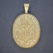 Antique Victorian Locket Silver Gold Gilt Forget Me Not Circa 1880