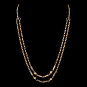 Antique Victorian Long 9Ct Gold Chain Necklace Circa 1880