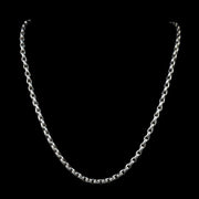 Antique Victorian Long Silver Guard Chain Belcher Necklace Circa 1900