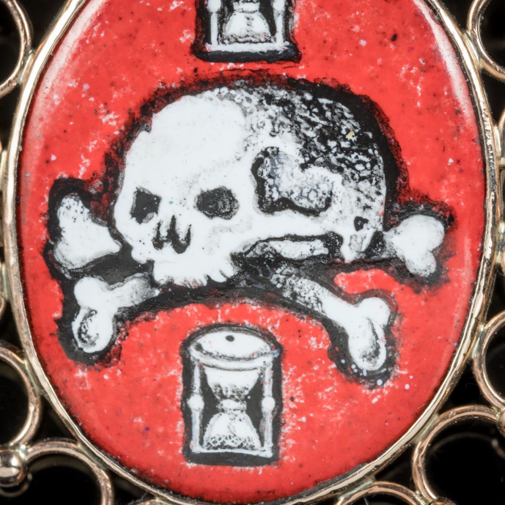 Antique Victorian Memento Mori Skull Cross Bones Pendant 9ct Gold ...