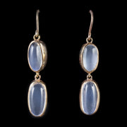 Antique Victorian Moonstone Earrings 15Ct Gold Circa 1900