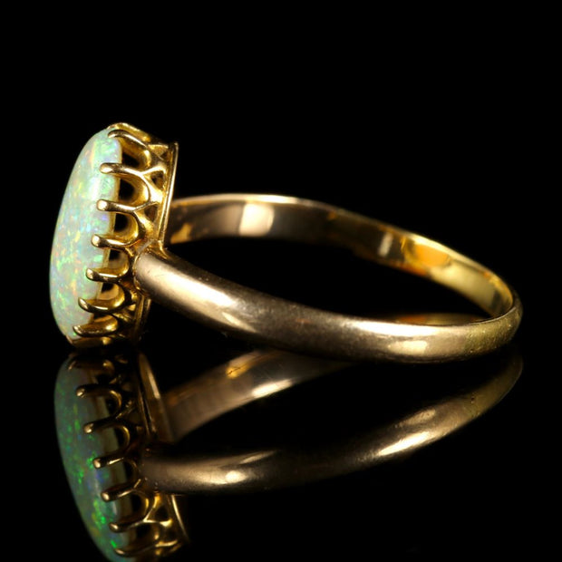 Antique Victorian Natural Opal 18Ct Gold Ring Circa 1900