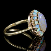Antique Victorian Natural Opal Cluster Ring 18Ct Gold Circa 1900