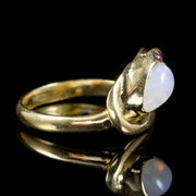 Antique Victorian Opal Snake Ring 18Ct Gold Ruby Eyes Circa 1900