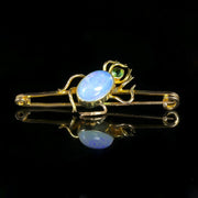 Antique Victorian Opal Spider Brooch 9ct Gold 5ct Opal