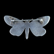 Antique Victorian Paste Butterfly Brooch Silver Circa 1880