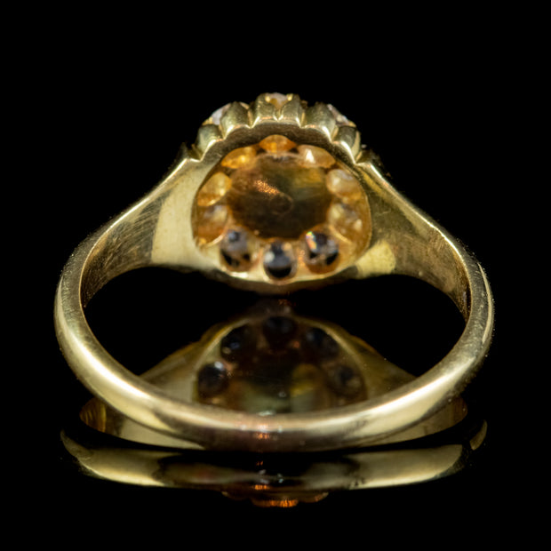 Antique Victorian Pearl Diamond Cluster Ring 18Ct Gold Circa 1900