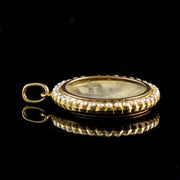 Antique Victorian Pearl Double Side Photo Locket Pendant 15Ct Gold