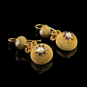 Antique Victorian Pearl Drop Earrings 18Ct Gold Circa 1900