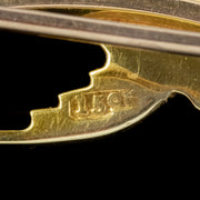 Antique Victorian Pearl Swallows Brooch 15Ct Gold Circa 1900