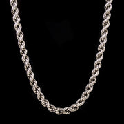 Antique Victorian Rope Twist Long Chain Necklace Circa 1880