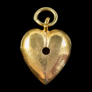 Antique Victorian Ruby Heart Pendant 15Ct Gold Circa 1880
