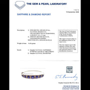 Antique Victorian Sapphire Diamond Bangle 18Ct Gold 5.46Ct Of Natural Sapphire With Cert