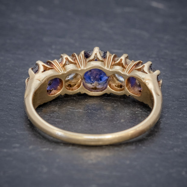 Antique Edwardian Sapphire Diamond Ring back