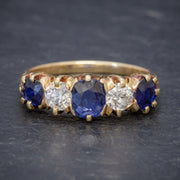 Antique Edwardian Sapphire Diamond Ring front