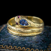 Antique Victorian Sapphire Snake Ring 18Ct Gold Circa 1880