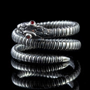 Antique Victorian Serpent Ring Sterling Silver Circa 1900