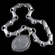 Antique Victorian Silver Locket Collar Dated 1880