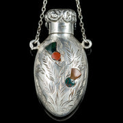 Antique Victorian Silver Scottish Perfume Bottle Pendant Dated 1878