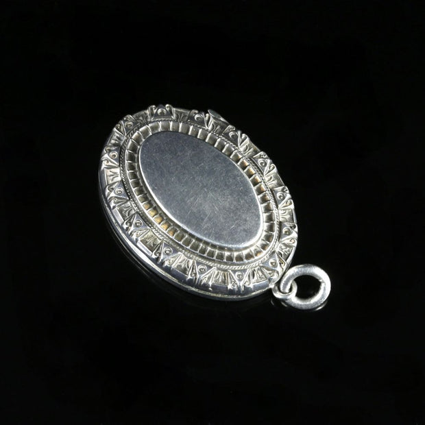 Antique Victorian Silver Vinaigrette Locket Dated 1884