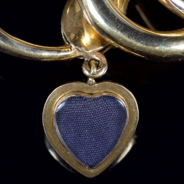 Antique Victorian Snake Heart Brooch 18Ct Circa 1860
