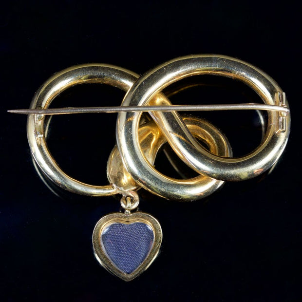 Antique Victorian Snake Heart Brooch 18Ct Circa 1860