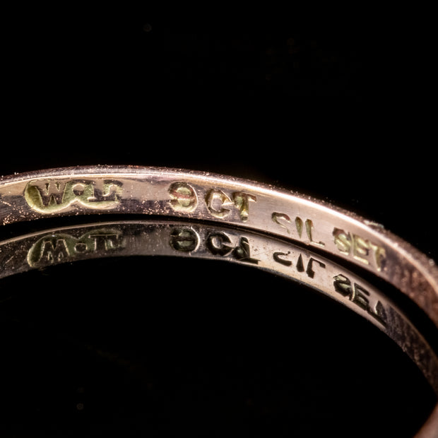 Antique Victorian Suffragette Ring 9Ct Gold Silver Circa 1900