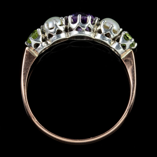Antique Victorian Suffragette Ring 9Ct Gold Silver Circa 1900