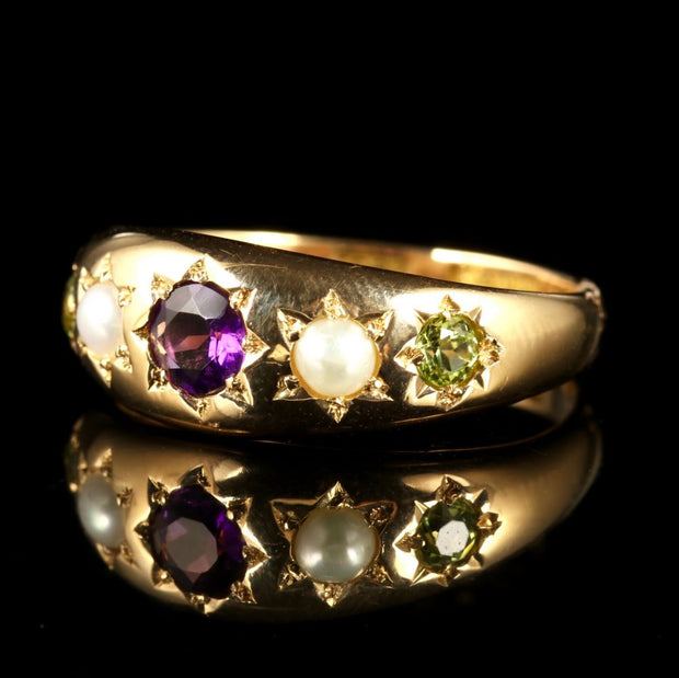 Antique Victorian Suffragette Ring Gypsy Set Circa 1900