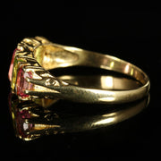 Antique Victorian Suffragette Ring Tourmaline Peridot