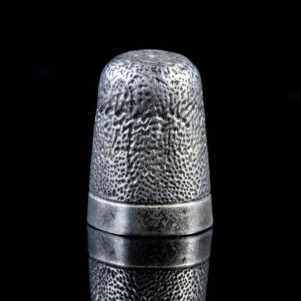 Antique Victorian Thimble Silver Dated 1888