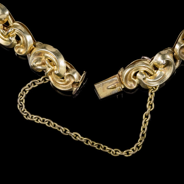 Antique Victorian Tourmaline Aquamarine Bracelet 18Ct Gold Circa 1900
