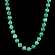 Antique Victorian Turquoise Bead Necklace Circa 1880 Cert