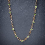 Antique Victorian 15Ct Gold Peridot Necklace And Bracelet Set Circa 1900