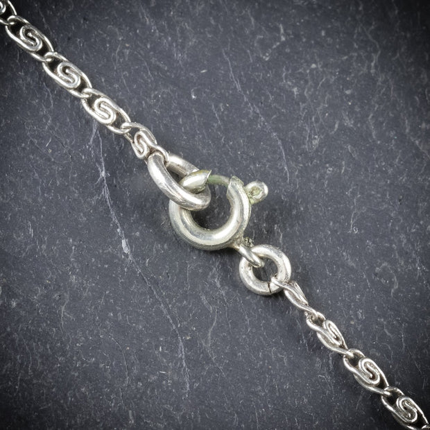 Antique Victorian Amethyst Necklace Silver Circa 1900