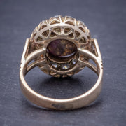Antique Victorian Cabochon Star Ruby Diamond Ring 3Ct Ruby Circa 1880