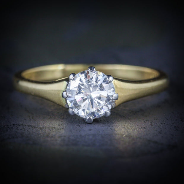Antique Victorian Diamond Engagement Ring Circa 1900 18Ct Gold 0.70Ct