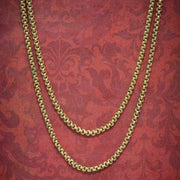 Antique Victorian Guard Chain 18Ct Gold On Silver Necklace Circa 1860