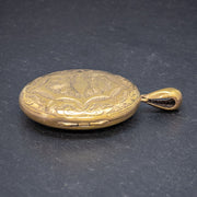 Antique Victorian Locket 18Ct Gold On Silver Circa 1900