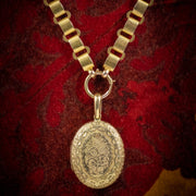 Antique Victorian Locket Collar Solid 15Ct Gold Necklace Circa 1900