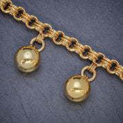 Antique Victorian Ball Dropper Necklace 18ct Gold On Silver