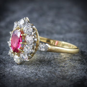 Antique Edwardian Ruby Diamond Ring 18Ct Gold Circa 1901